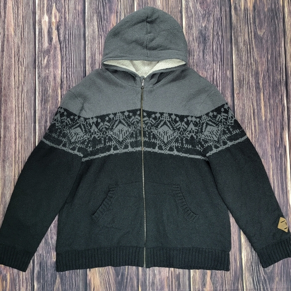The North Face Men's Wool Blend Sherpa Lined Zip Up Sweater